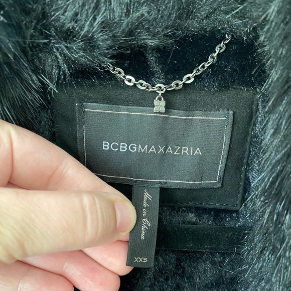 BCBG Faux Fur Black Jacket. Great condition. - Picture 2 of 6